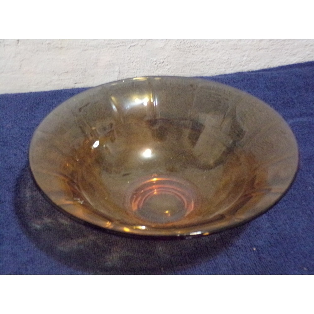 Vintage‎ Indiana Glass Tiara Amber Serving Bowl